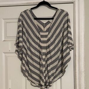 Ella Moss Black and White Striped Blouse